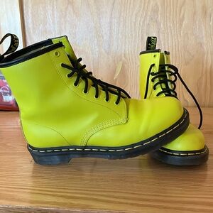 Neon green size 11 Dr Marten boots